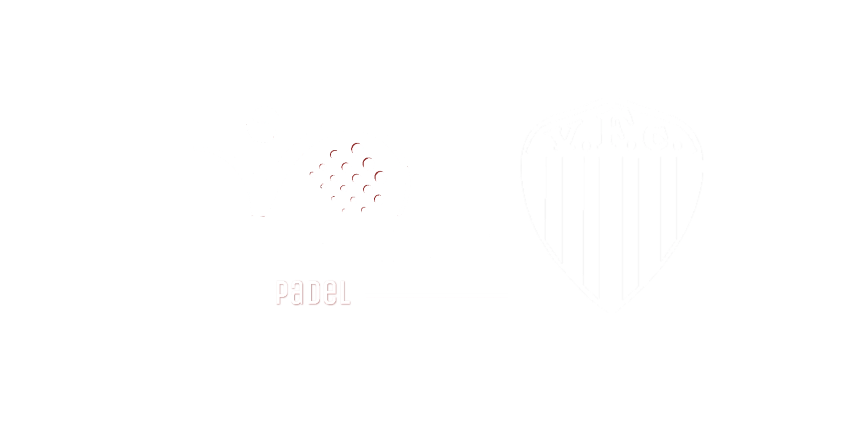 Imagen de fondo del home de la página, que contiene el logo de la comisión de padel del Villanueva Futbol Club, junto al logo del Villanueva Futbol Club